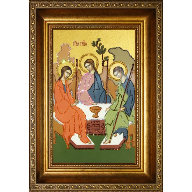 Картина с кристаллами  Икона Святая Троица
