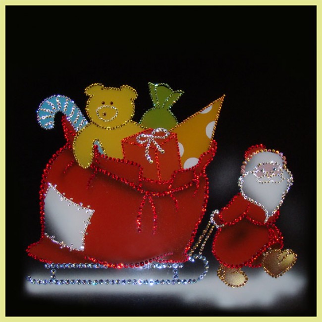 Картина с кристаллами Дед Мороз с подарками 