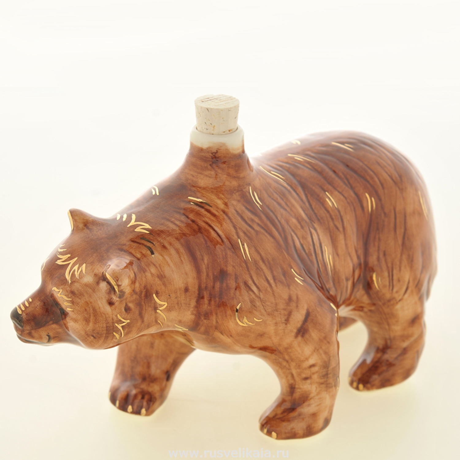 Штоф подарочный "Медведь" (цветной с золотом) Шф-267С