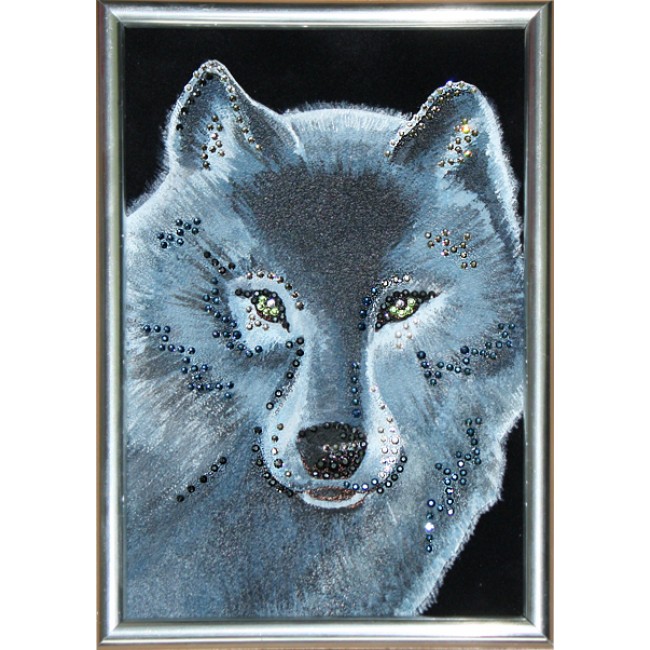 Картина с кристаллами Волк 