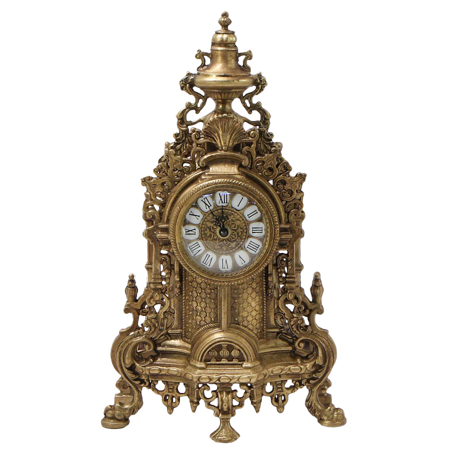 Часы каминные с канделябрами 5- рожковыми (античное золото) OB-421-449-AG - 0