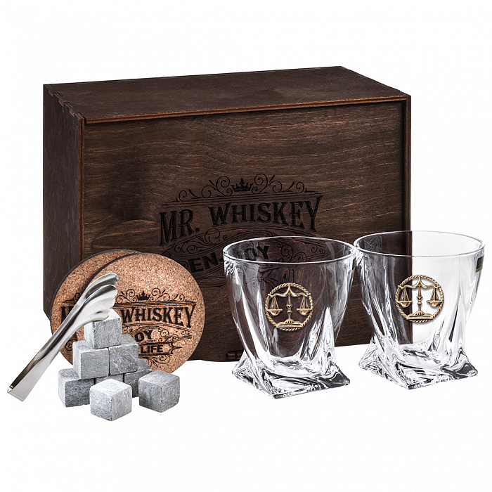 Набор бокалов для виски подарочный "Весы" упаковка Mr Whiskey 15000023