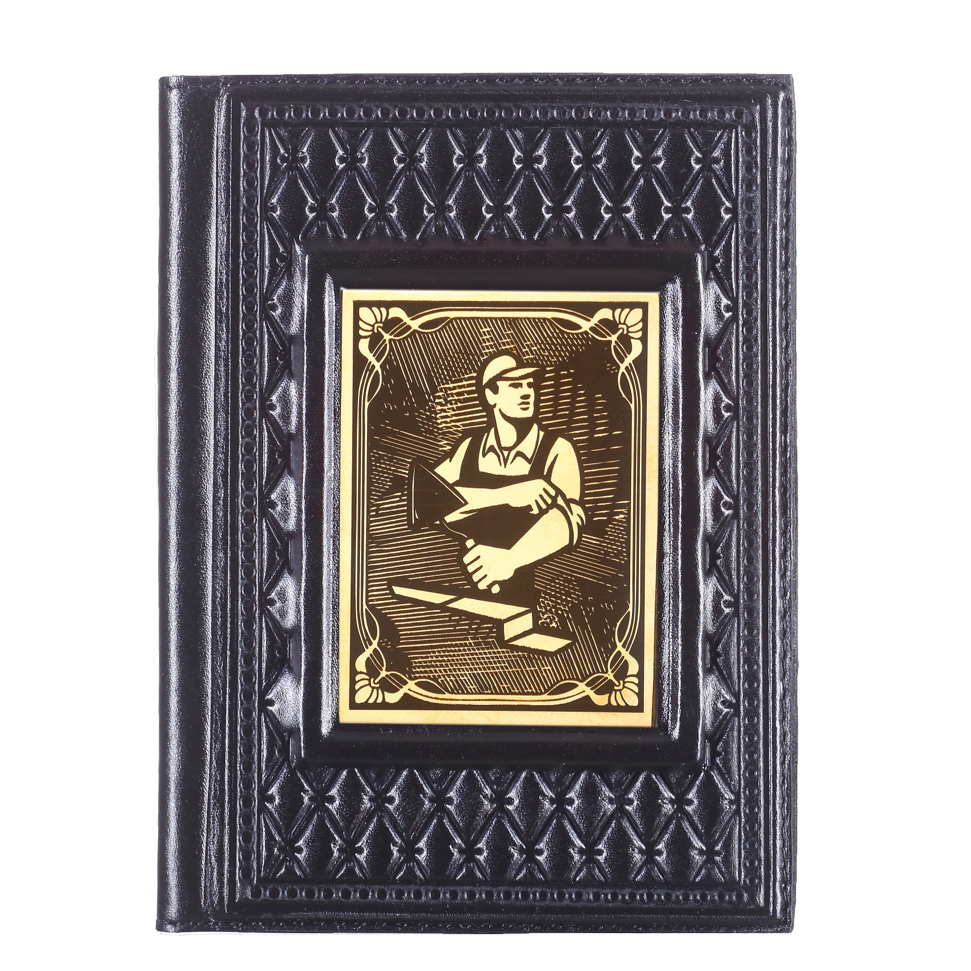 Обложка для паспорта Строителю-2 с накладкой покрытой золотом 999 пробы 009-14-62-8