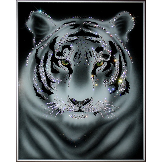 Картина с кристаллами Тигр (ч/б)