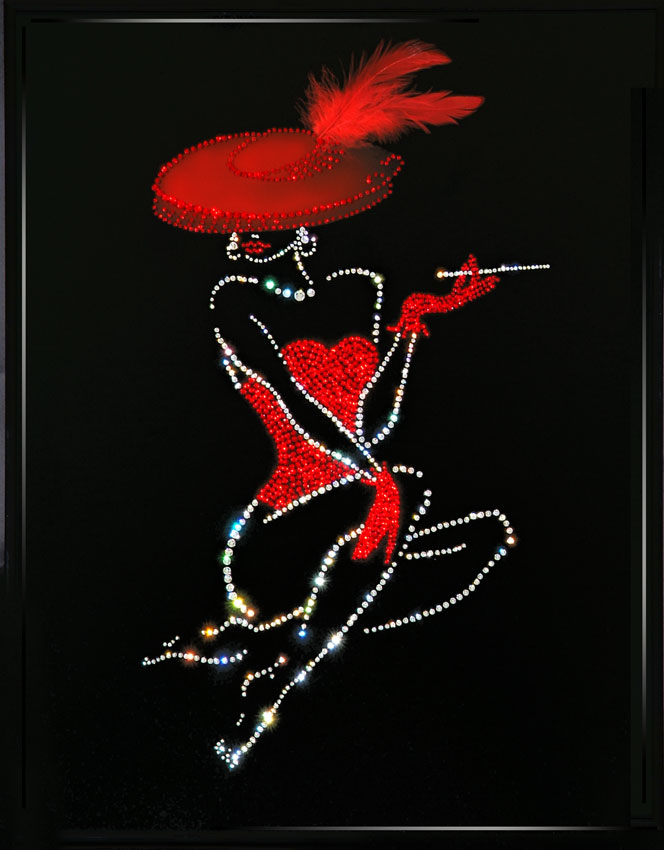 Картина с кристаллами Леди в красном Л-014
