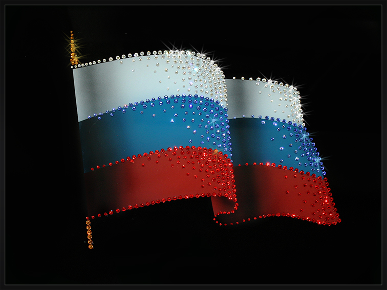 Картина с кристаллами "Флаг РФ-2" Ф-040