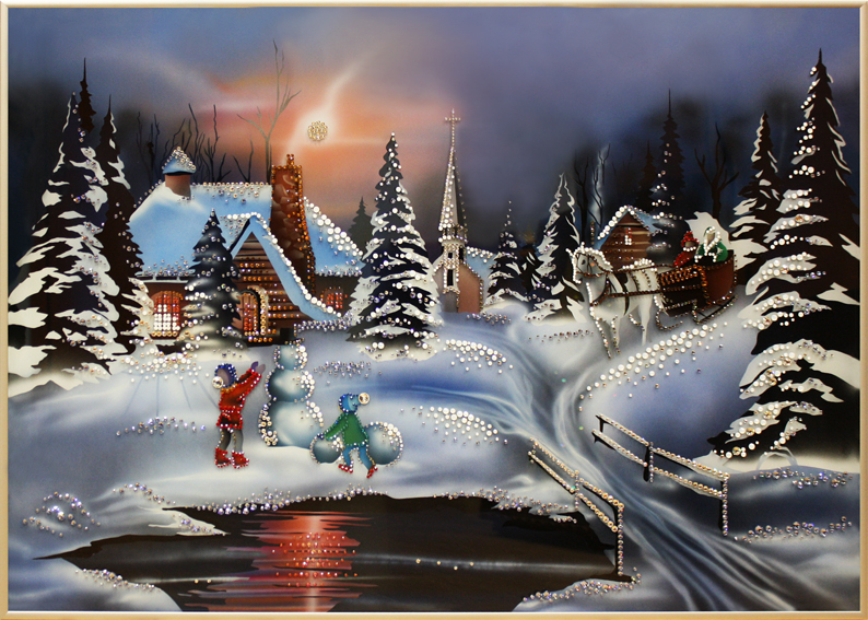 Картина с кристаллами "Зима" З-078