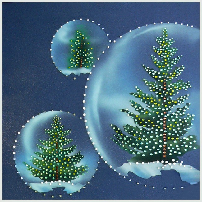 Картина с кристаллами Новогодние шары