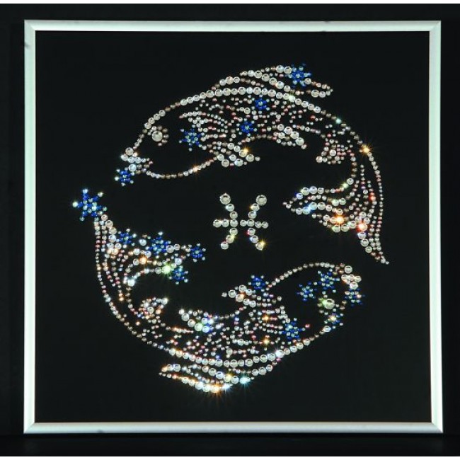 Картина с кристаллами Звездные рыбы 25х25 см