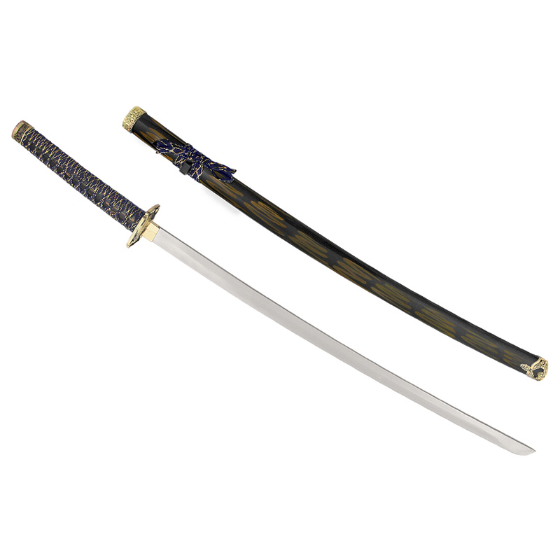 Меч самурайский. Ножны синие с желтым D-50016-KA
