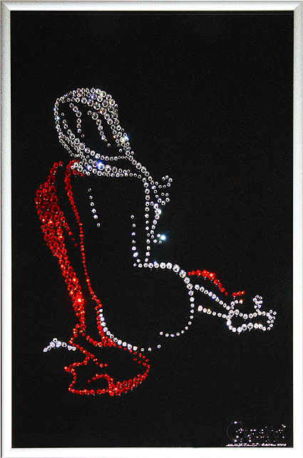 Картина с кристаллами Женский силуэт (Цвет любви) Же-018
