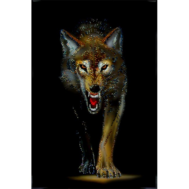 Картина с кристаллами Волчья охота