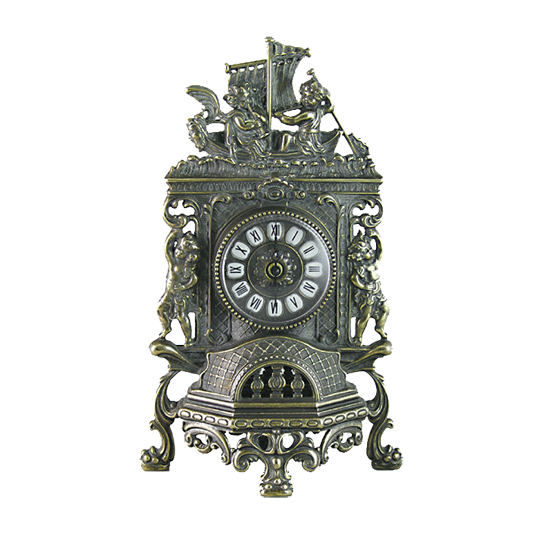 Часы Ангелы каминные фасадные, под бронзу AL-82-101-ANT